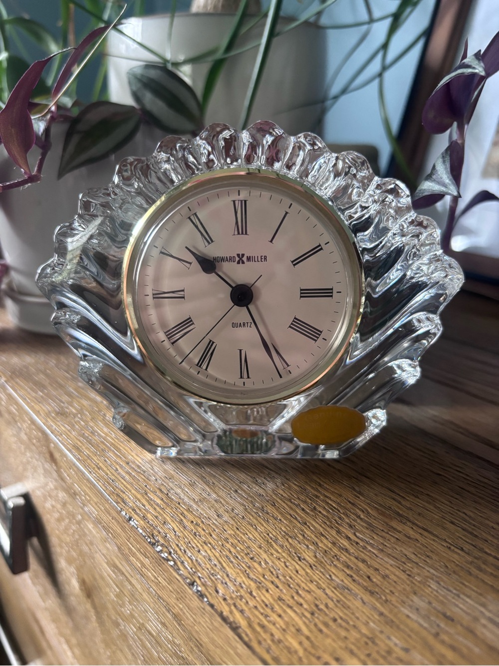 Rare Howard Miller Glass Shell Clock